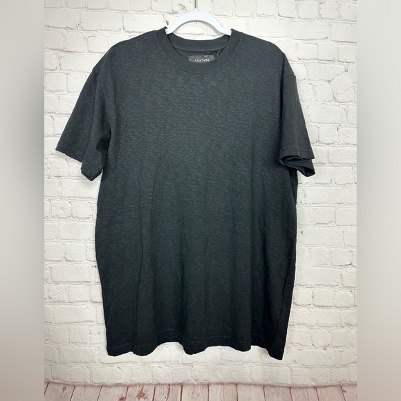 Feature All Things Good black slub long length tee t-shirt shirt, sz L, NWT $60 - Picture 1 of 7
